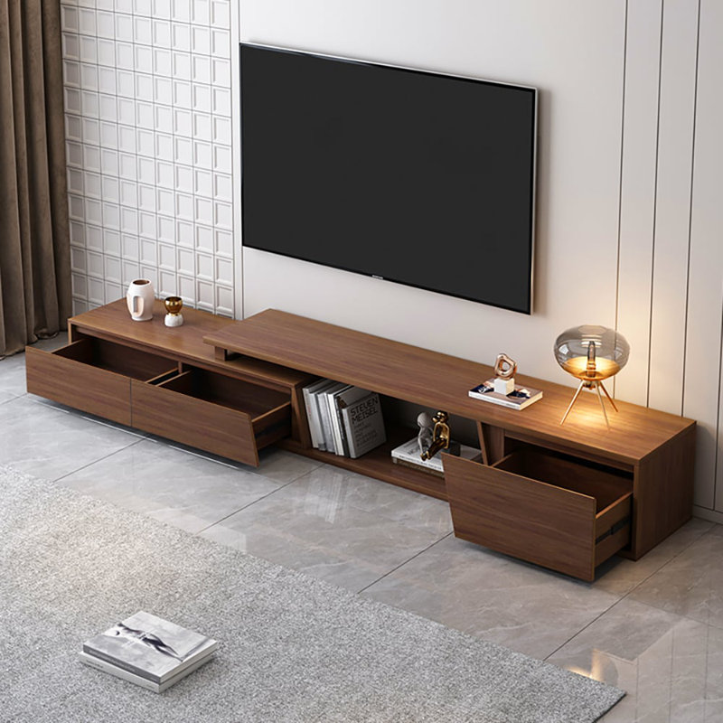 Meuble télé extensible et table basse gigogne, Brun