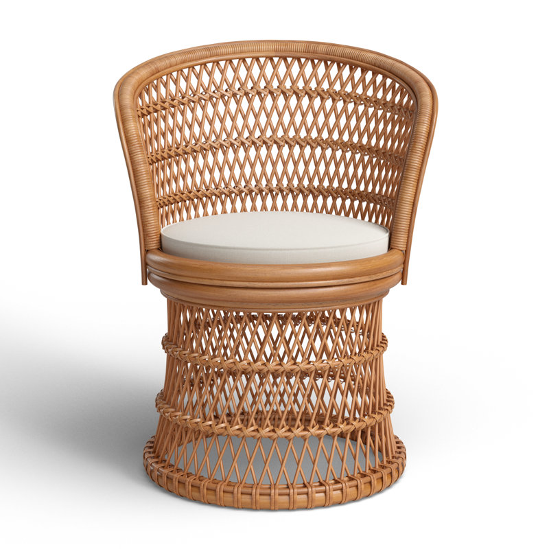 Rochellt Upholstered Swivel Accent Chair, Natural