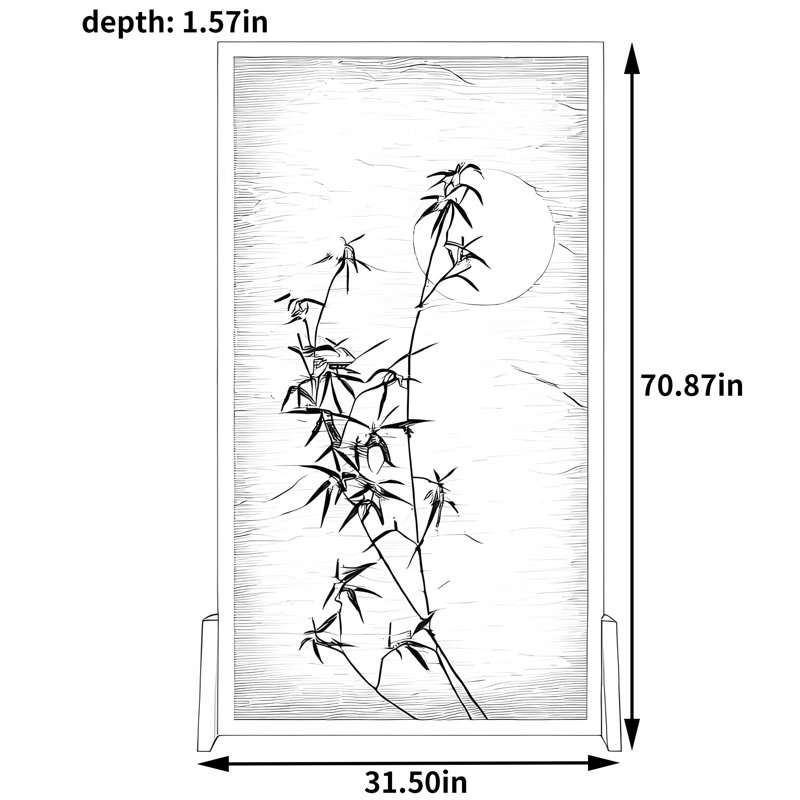 Cloison simple en bois massif Coryana, H 70,87 po x l 31,5 po x P 1,57 po