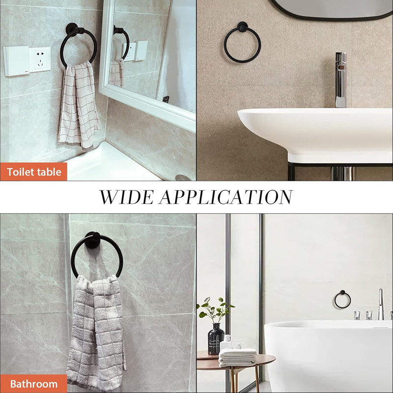 Porte-anneau de serviette en acier inoxydable gris acier 3Starz