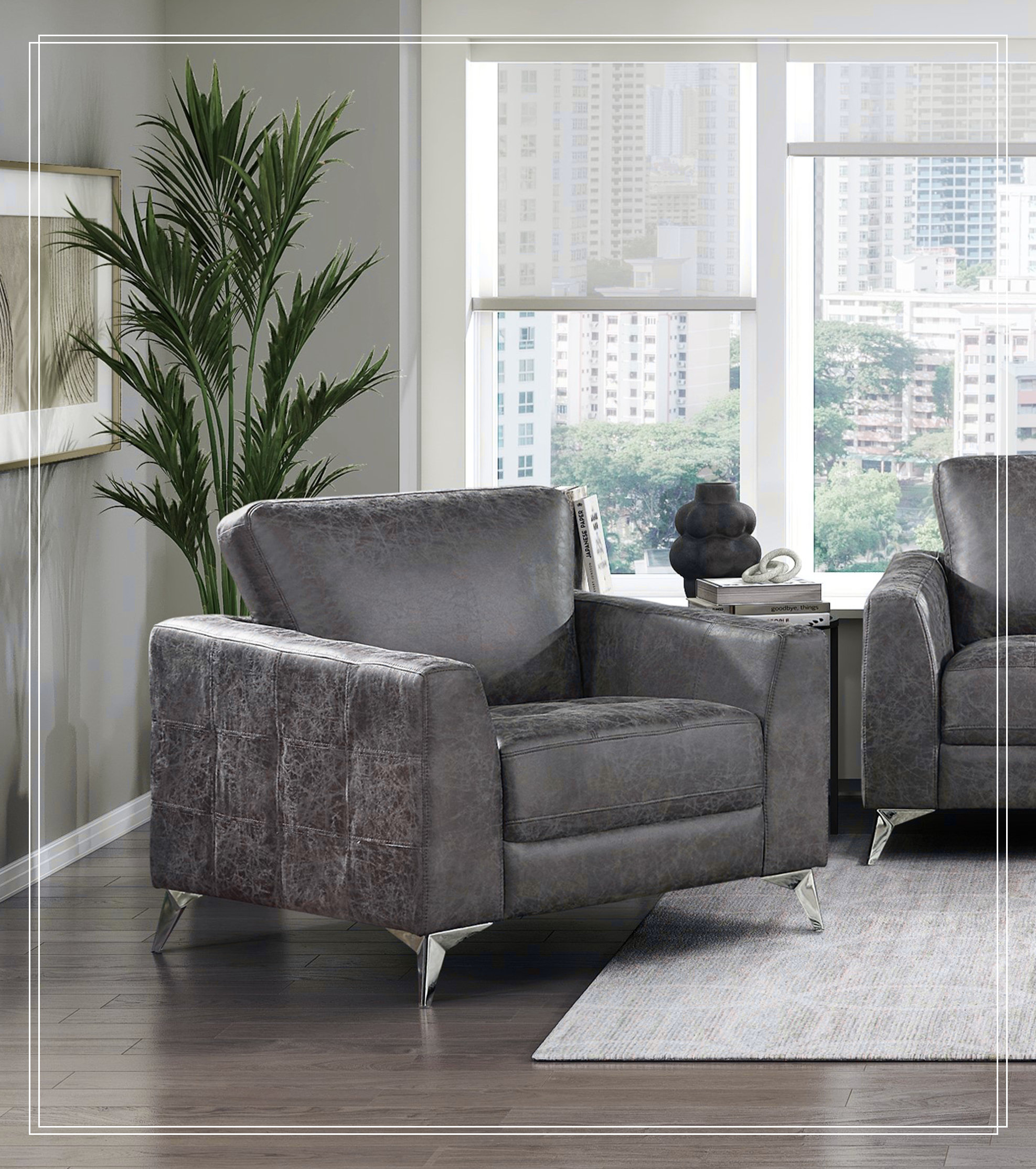 Brayden Studio® Elegant Modern Style 3pc Sofa Set Brownish Gray