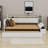 Modern Upholstered Daybed with Storage Footstool, Built-In Shelves, Trundle, USB and LED-1243511487