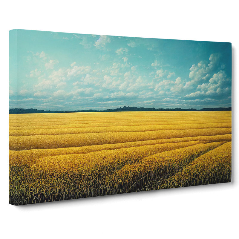 Picturesque Wheat Field - Wrapped Canvas, 50cm H x 76cm W x 3cm D