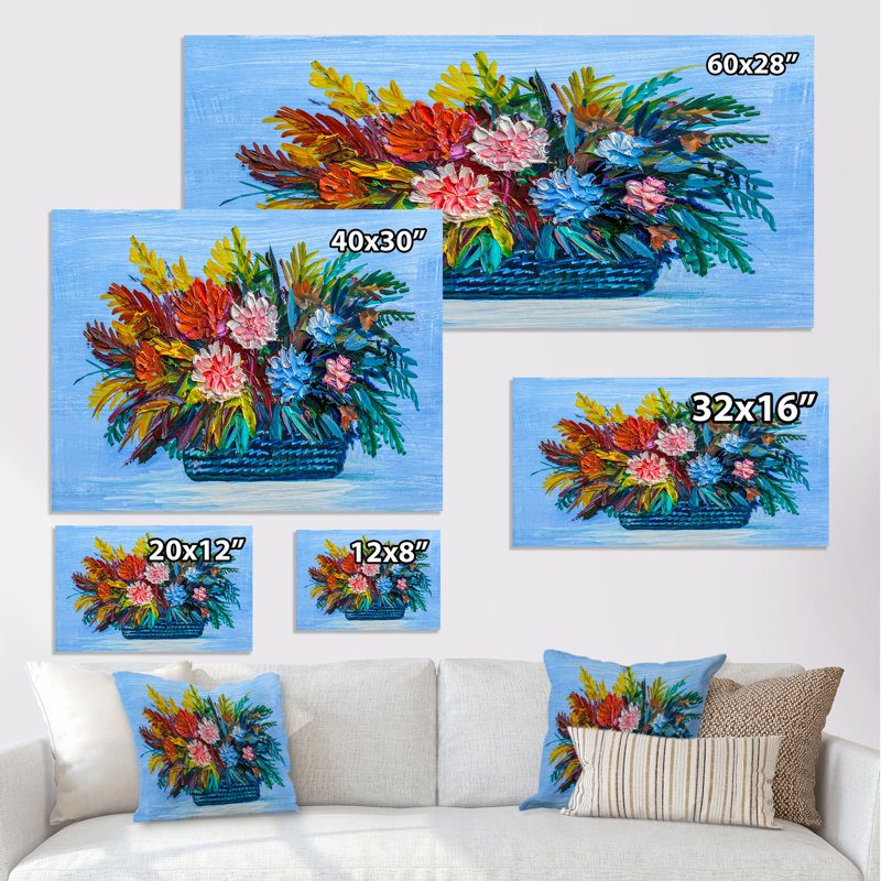 «Life Style Flowers Vase», peinture sur toile, H 24 po x l 36 po x P 1 po, Toile tendue