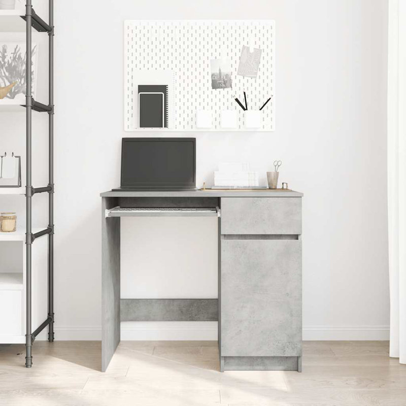 Desk Sonoma 86X49x76 Cm Engineered Wood, Concrete Grey