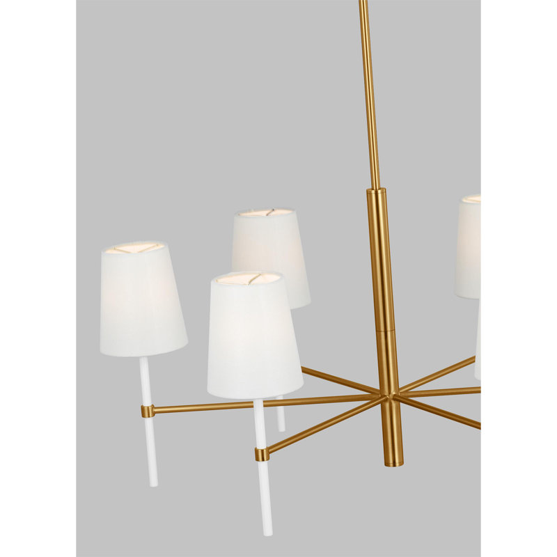 Monroe 6 - Light Chandelier, Burnished Brass