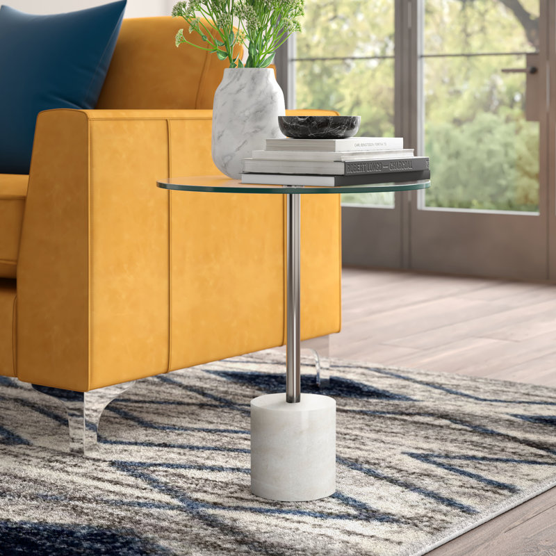 Table de bout Spirgel, Marbre blanc