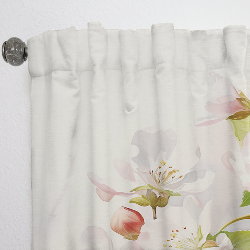 Vello - Rideau obscurcissant abstrait Apple Blossom - 1 panneau, L 52 po x L 120 po