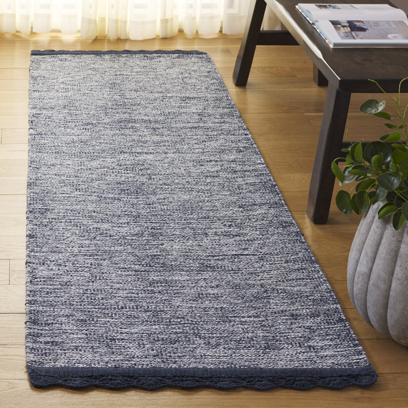 Mohnton Hand Woven Cotton Solid Color Rug, Runner 2'3" x 7'