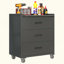 Armoire de rangement en métal robuste avec roulettes - Armoire à outils à 3 tiroirs pour les solutions de rangement de garage, de bureau et de maison