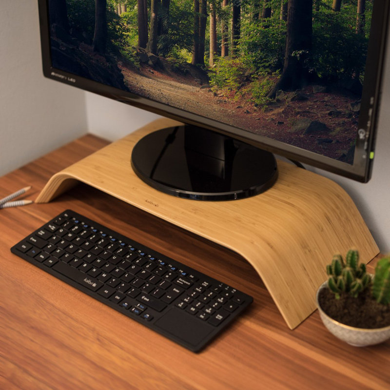 Koba Wood Monitor Stand, Bamboo Light Brown