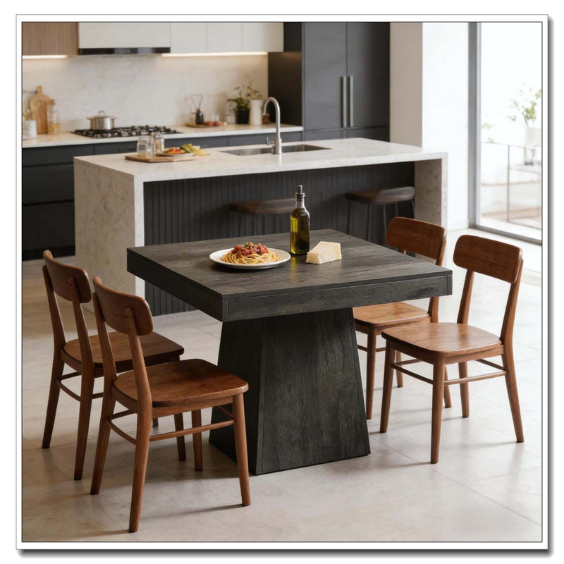 Table carrée, table basse, Gris foncé