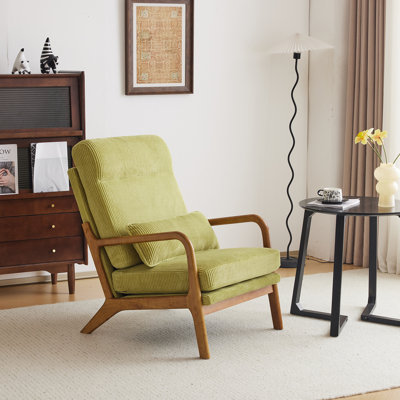 Lemley 25.6'' W Solid Wood Armchair with Lumbar Support 