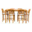 Orleans Outdoor 7 - Piece Teak Bar Height Dining Set with Cushions