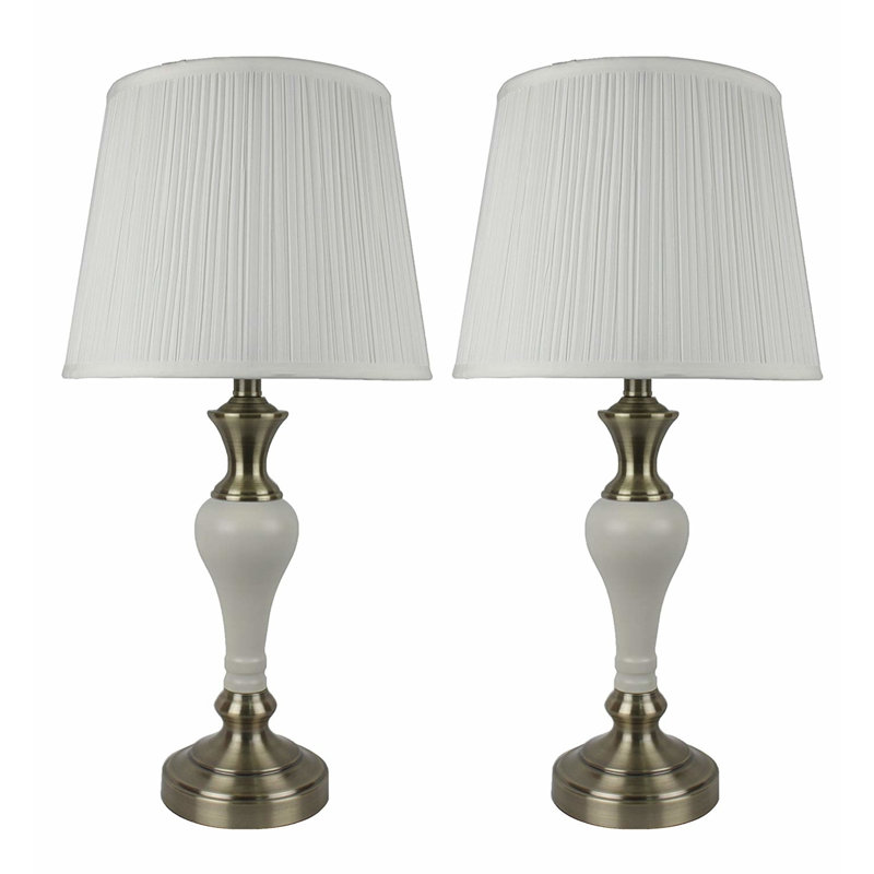 Ensemble de lampe de table 25" brookhaven, Noir, Ivoire