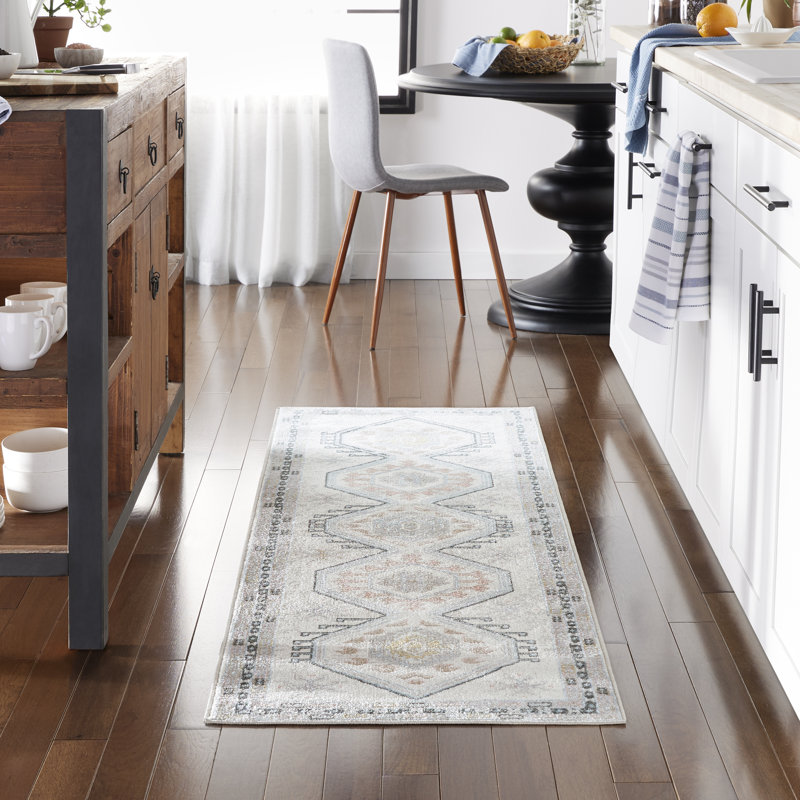 Tapis bleu clair / bleu Onnika, Tapis de couloir 2 pi 2 po x 7 pi 2 po