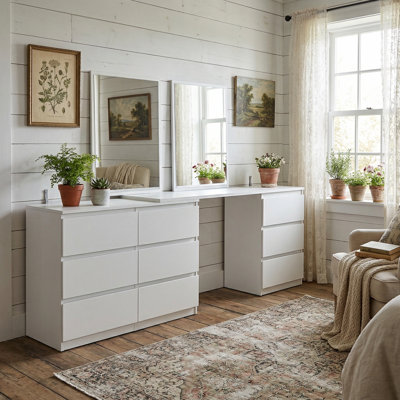 Bureau de coiffeuse avec 9 tiroirs Brance