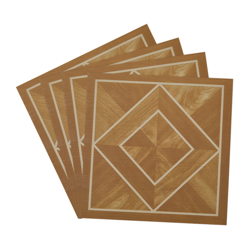 10Pcs Self-adhesive PVC Parquet Flooring Tiles Set, Dark Brown