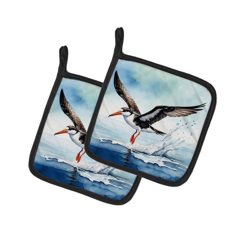 Black Skimmer Pair of Pot Holders