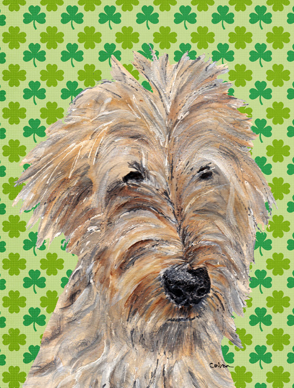 Drapeau de jardin à 2 côtés st. patrick day trèfle, Caniche rapporteur 1