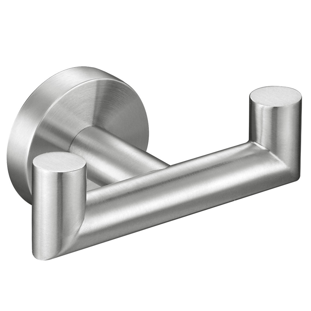 Stainless Steel Bathroom Double Mounting Robe Hook AngleSimple