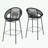 Outdoor Patio Faux Wicker Barstool Set of 2  with metal legs-2056193047