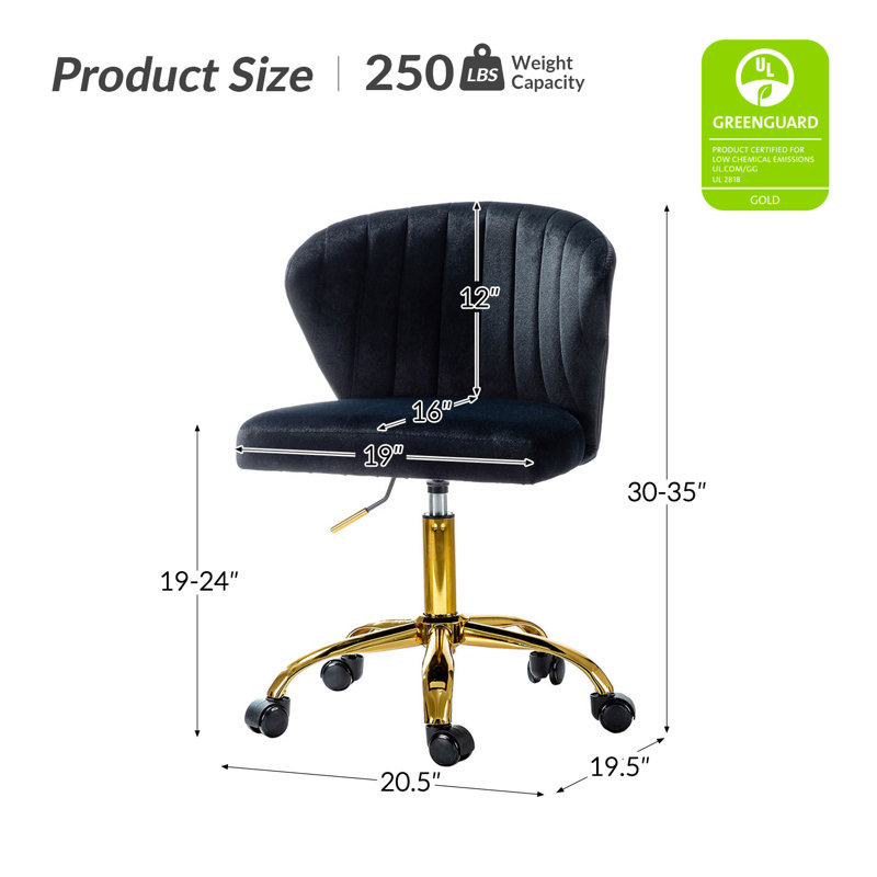 Alice Ergonomic Task Chair with Tufted Back, Black