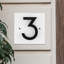 Floating Stand-Off 1-Number Horizontal Sign, White /W/ Black Mondern Font Number-105269931