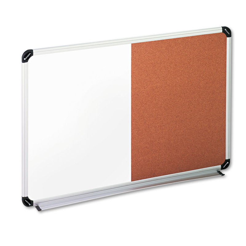 36" x 24" Magnetic White and Cork Combo Board with Aluminum Frame