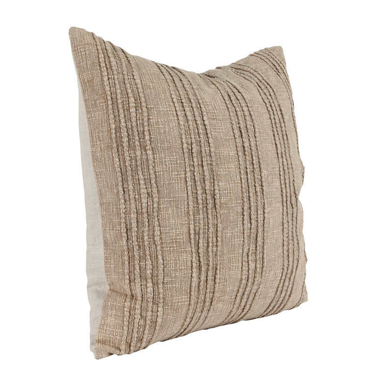 Square Pillow Cover & Insert, Natural Striped