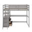 Lit mezzanine simple avec bureau et tablettes-980139249