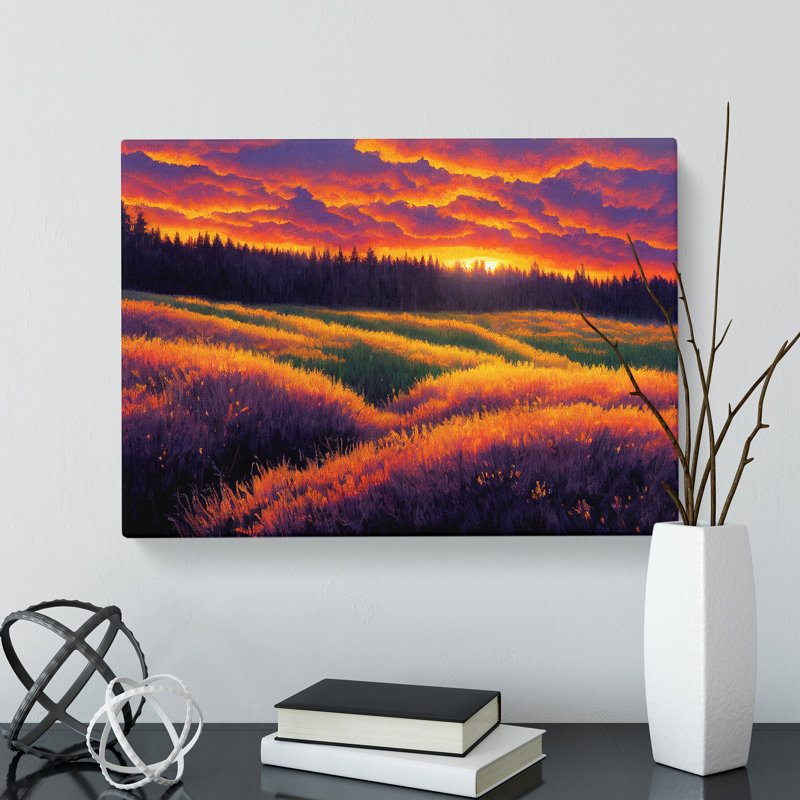 Spring Forest Sunset View - Wrapped Canvas, 50cm H x 76cm W x 3cm D
