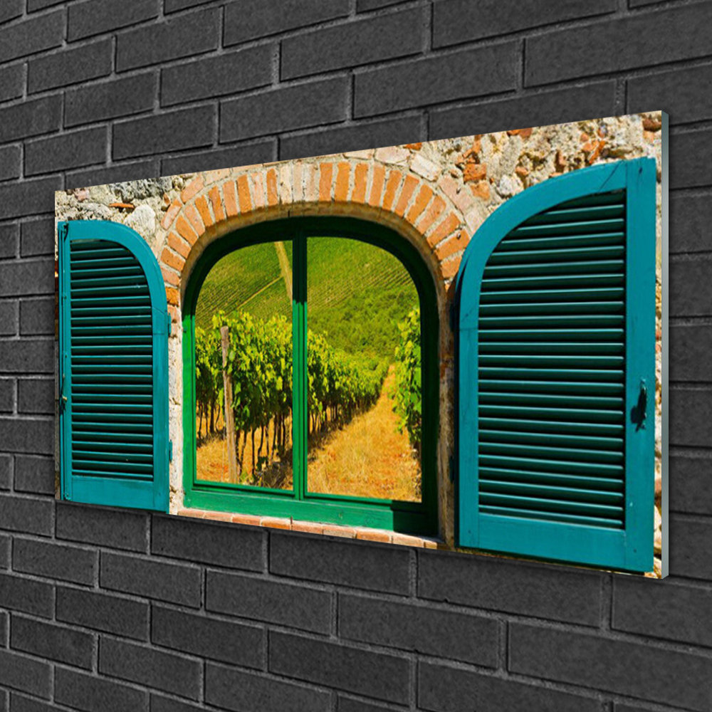 Glasbild Window Landscape