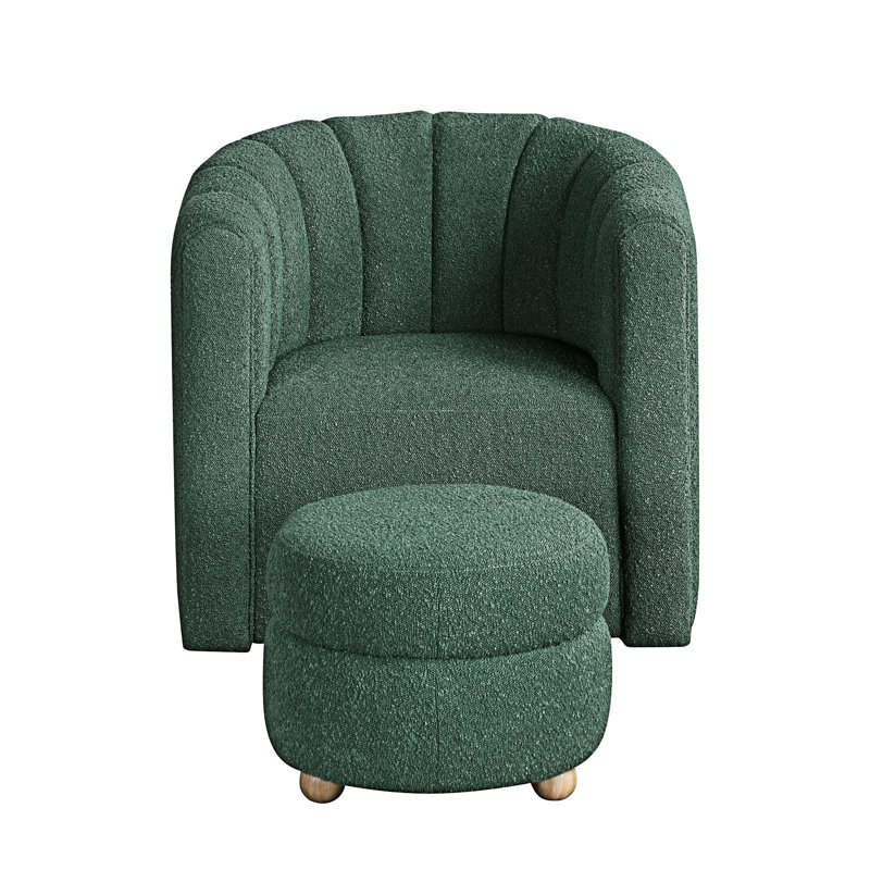 Fauteuil pivotant avec repose-pieds Upholstery, Vert