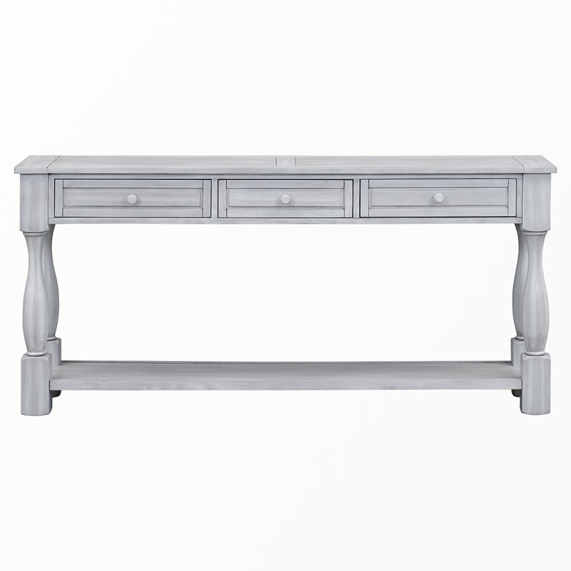 Console avec tiroirs, gris