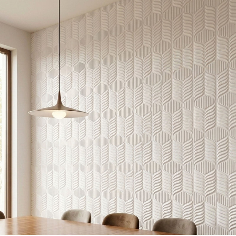 Panneau mural 3D flexible 19,7 "x 40,6" en PVC souple blanc, White