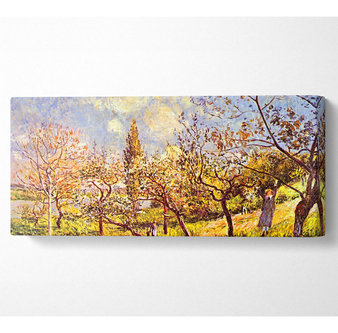 Sisley Ein Obstgarten im Frühling - Kunstdrucke auf Leinwand