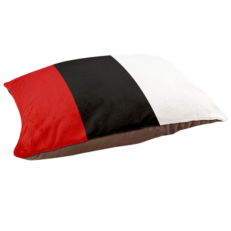 Coussin d'intérieur Las Vegas, Grand (l 40 po x P 30 po x H 6,5 po), Rouge / milieu noir