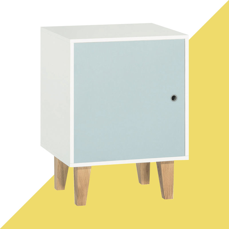 Aleana Side Table with Storage, Sky Blue