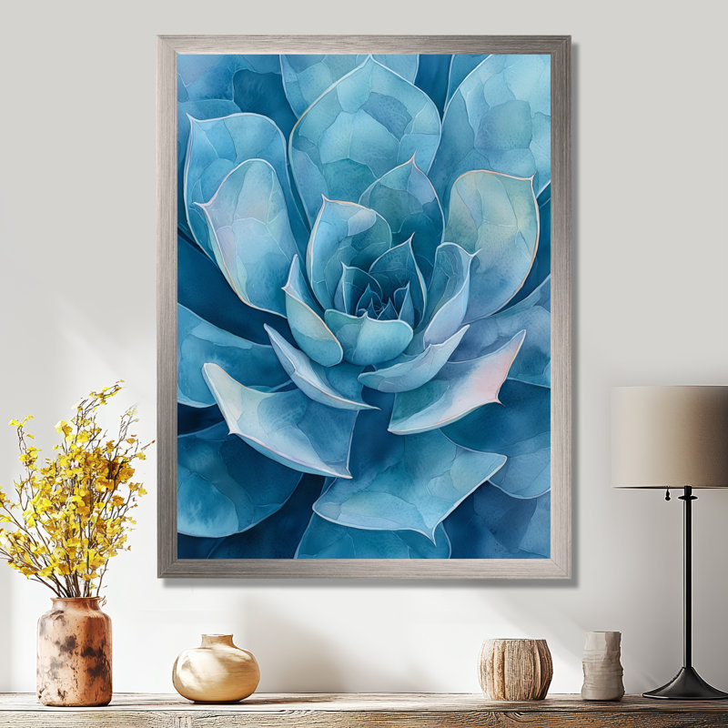 Luxora - art mural floral, Argent argent, H 32 po x l 24 po, Reproduction encadrée d'une seule photo