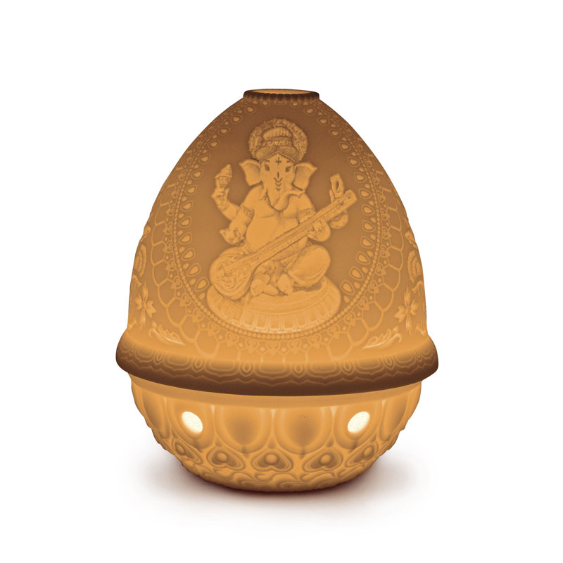 Lithophane Veena Ganesha 4.72" Novelty Light