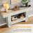 Console de 63 pouces de long, table d'entrée de style campagnard avec rangement, table de canapé en bois rustique derrière la table de canapé