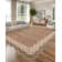 Machine Washable Scalloped Area Rugs Modern Bordered Floor Mats, Non-Slip Contemporary Accent Rug, Non Shedding Soft Low Pile Indoor Carpet for Living Room, Bedroom, Kitchen