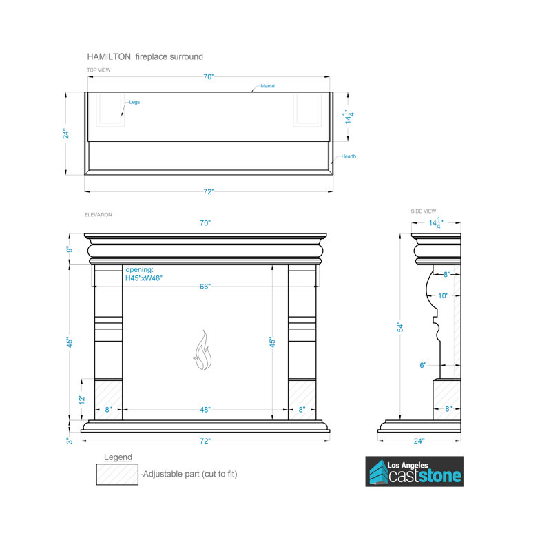 Hamilton Fireplace Surround, Old World /Gray