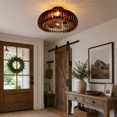 Ventilateur de plafond réversible en cage 20 po avec ensemble d'éclairage et télécommande Farmhouse