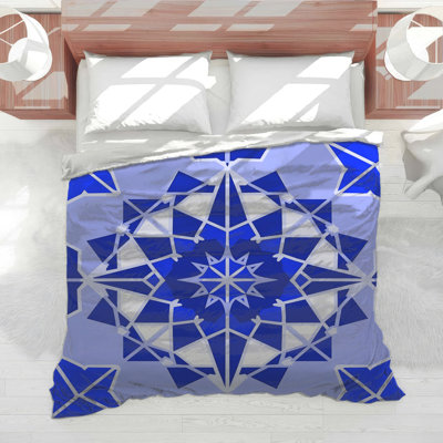 Blue Geometric Mandala Comforter