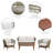 4 Piece Patio Sofa Set With Acacia Wood Base & Matching Table