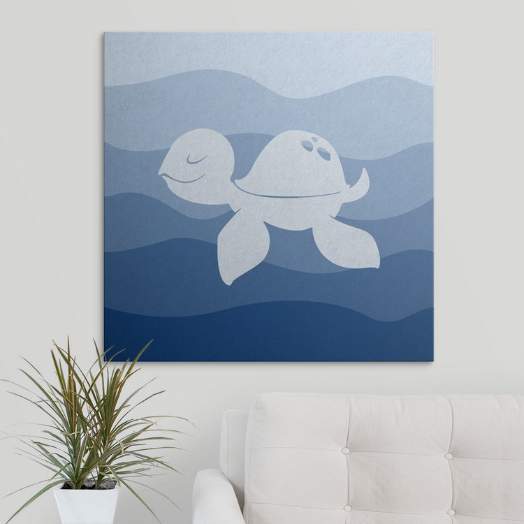 « sea tortue », impression Underwater Nursery, Toile, H 30 po x l 30 po x P 1,25 po