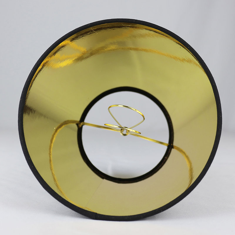 Ensemble de 6 abat-jours en papier noir avec lustre doré Latitude Run®, pince de 4 po x 6 po x 5 po