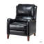 Fauteuil inclinable manuel en cuir véritable avec pattes en bois massif Beecher Traditional-529000380